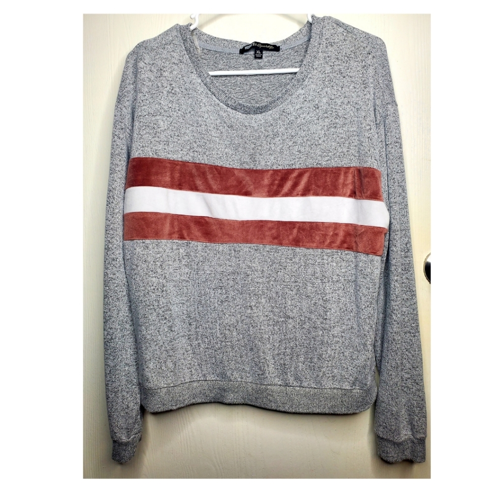Honey and Sparkle sweater size XL women's grey and rose gold.